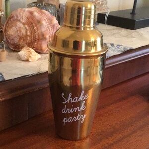 Gold-Toned Wanderlust Cocktail Shaker, Single Serving, 7” Tall
